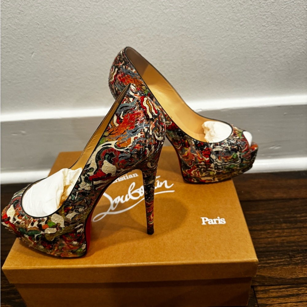 Christian Louboutin Multicolor 140 Python Faience… - image 1